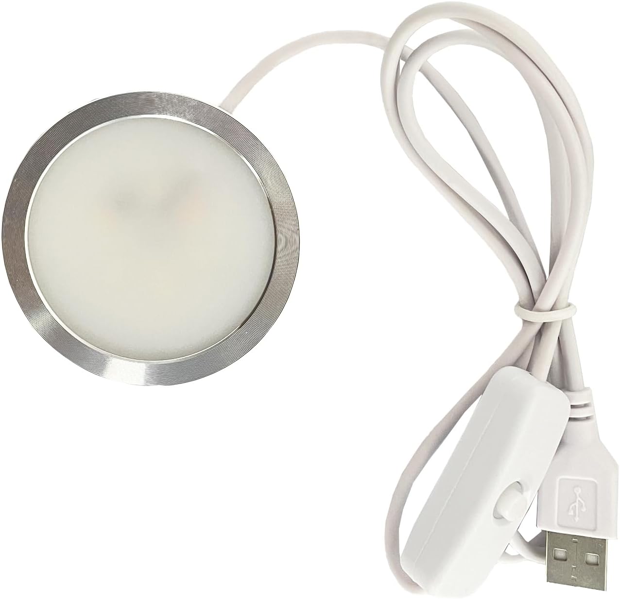 5-Pack USB LED Puck Lights, 7 Color RGB + White for 3D Crystal Displays