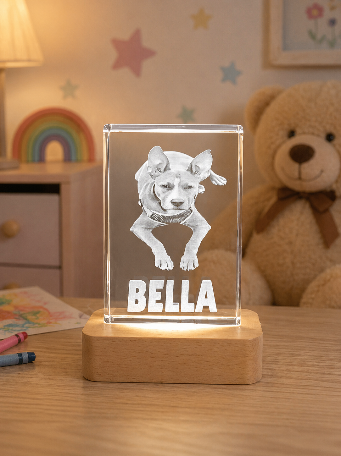 Pet Memorial Custom 3D Photo Crystal 2x3